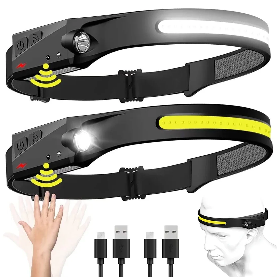 Led Headlight Bulbs - COB Projektör LED İndüksiyonlu Far USB