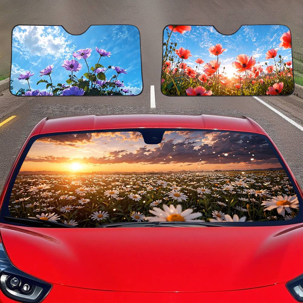 Car Accessories Window - Güneş Işığı ve Çiçekler Araba Güneşliği