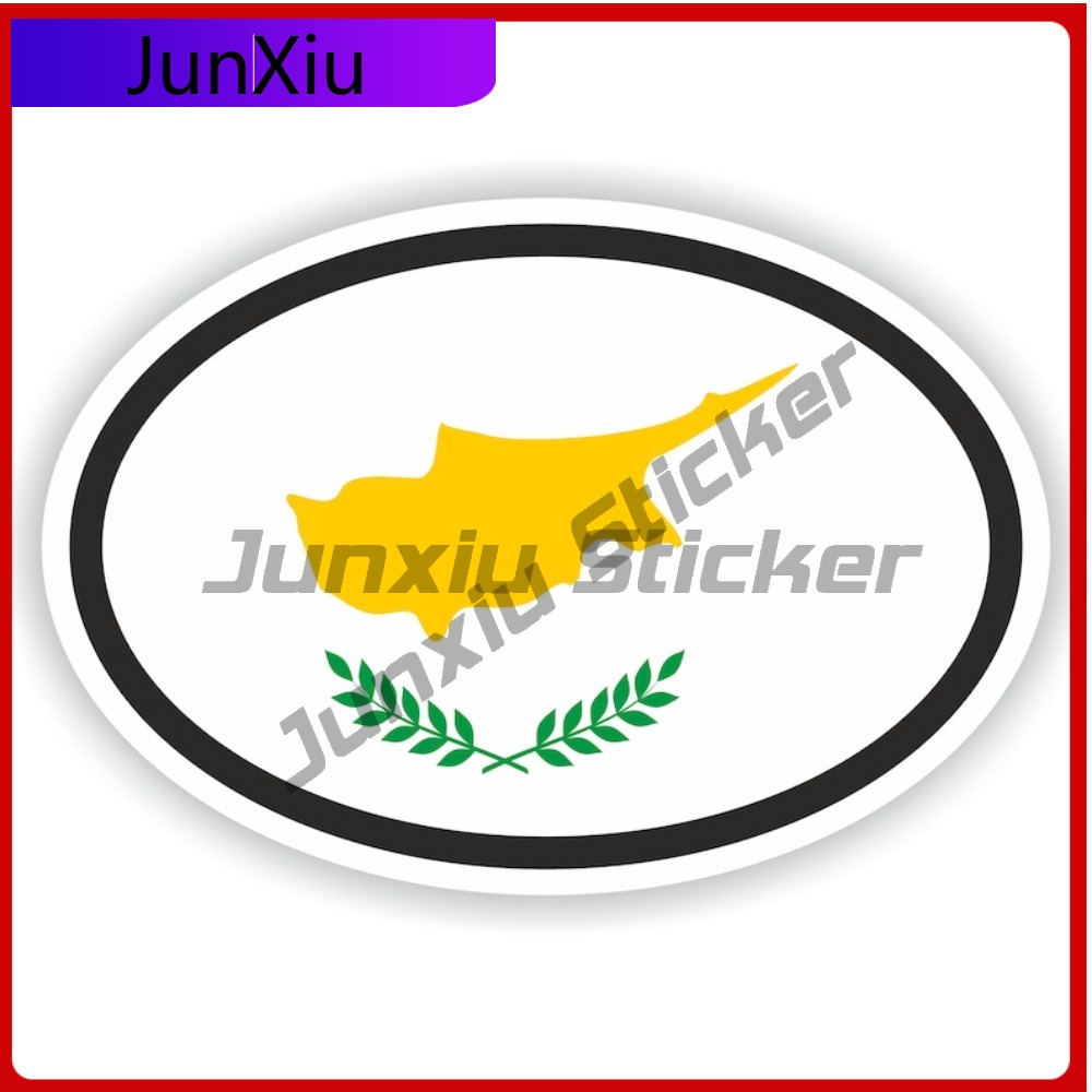 Car Accessories Cyprus - Kıbrıs Bayrağı Oval Etiket Su Geçirmez
